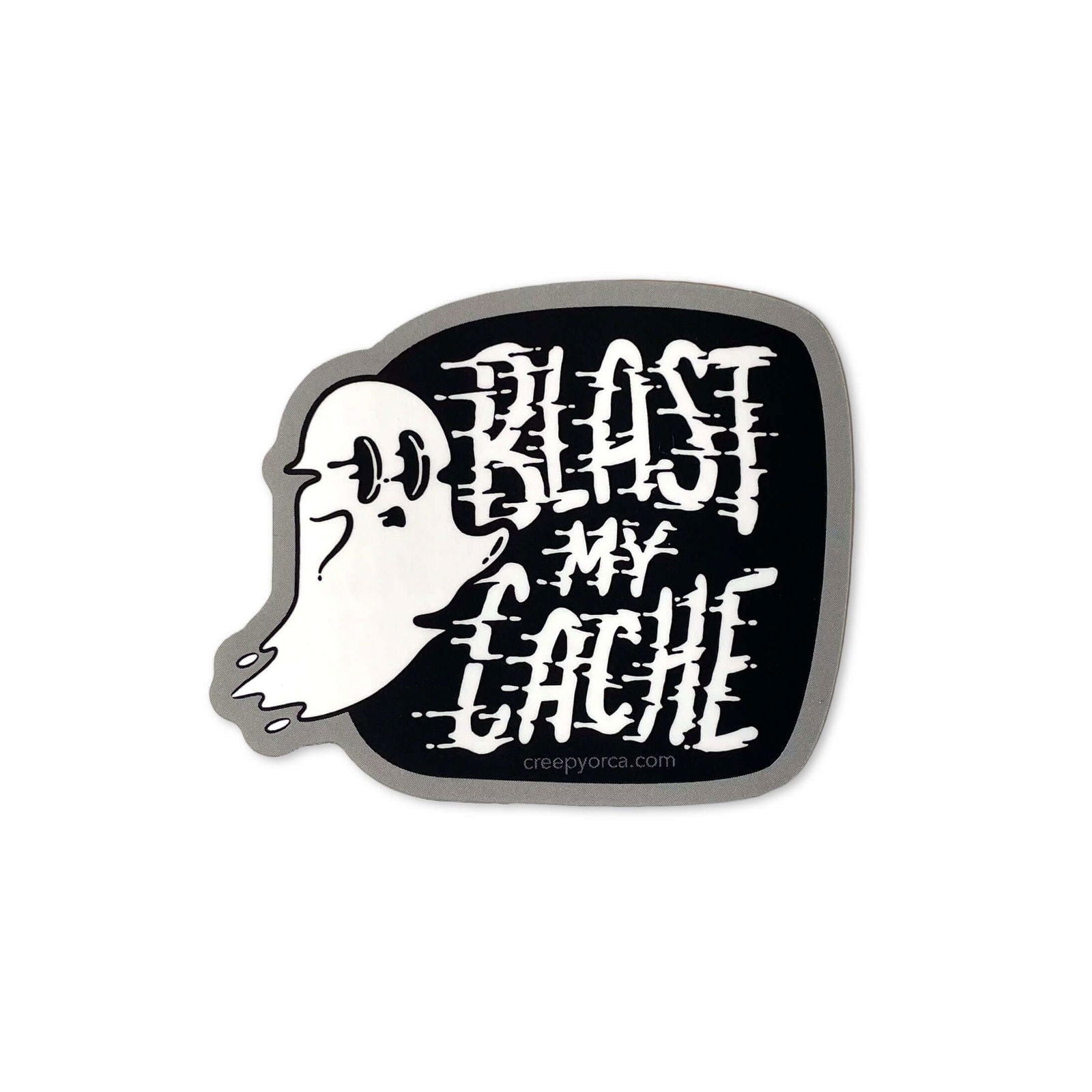 Blast My Cache Ghost Die Cut Sticker - Creepy Orca Supply Co