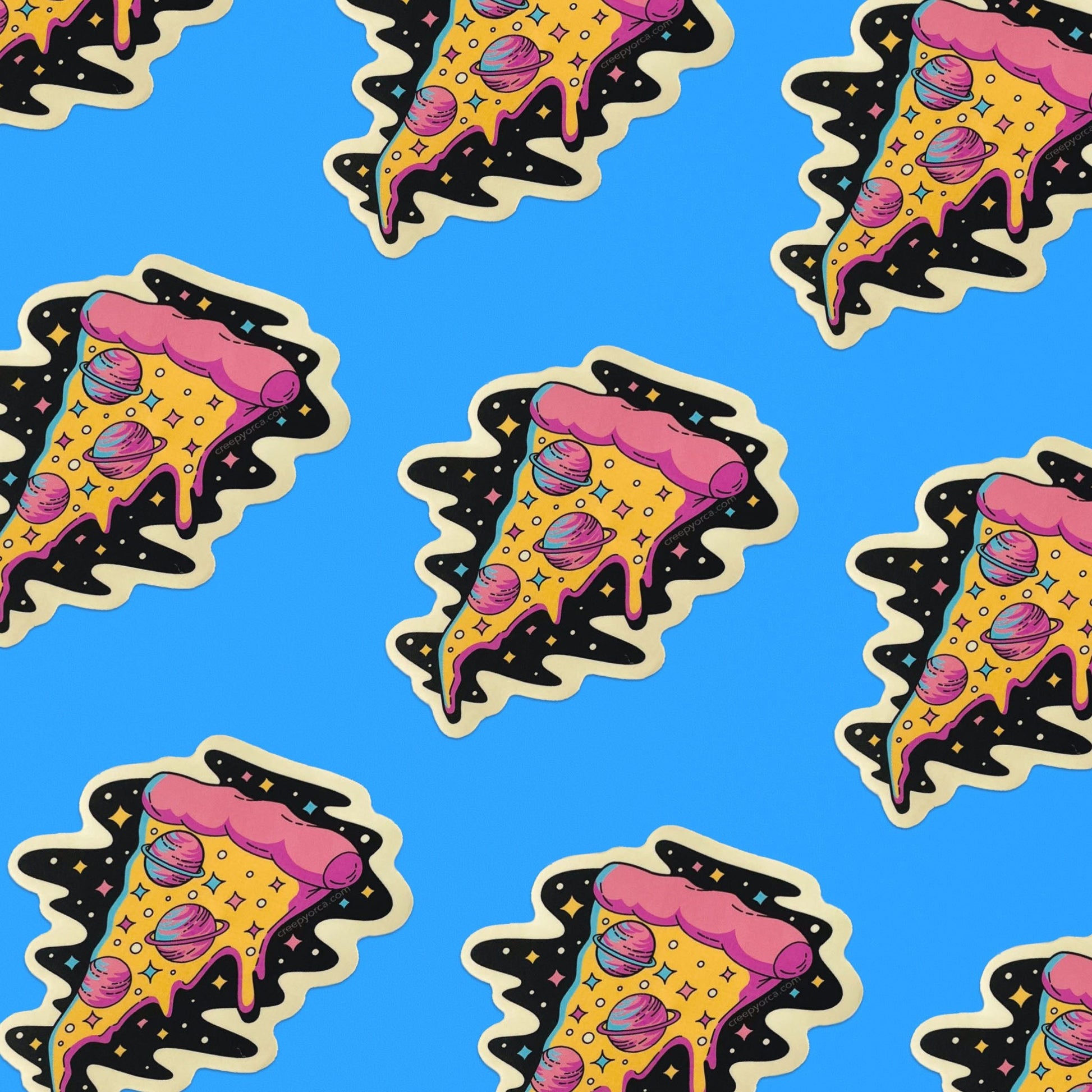 Cosmic Pizza Die Cut Sticker - Creepy Orca Supply Co