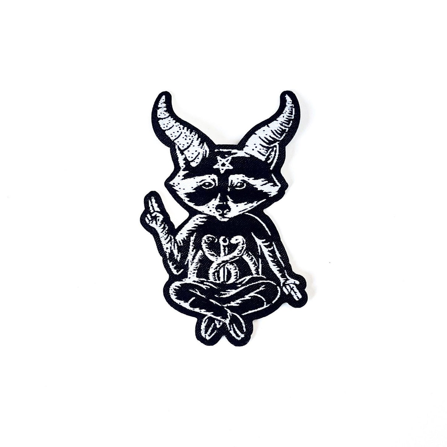 Eat Trash Hail Satan Iron - on Patch - Creepy Orca Supply Co