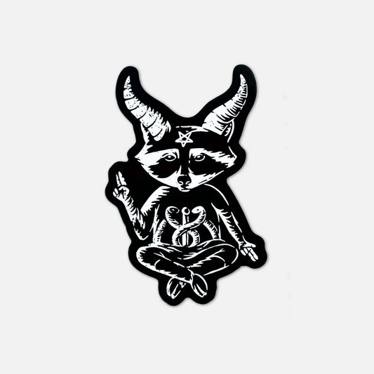 Eat Trash Hail Satan Kiss Cut Sticker - Creepy Orca Supply Co