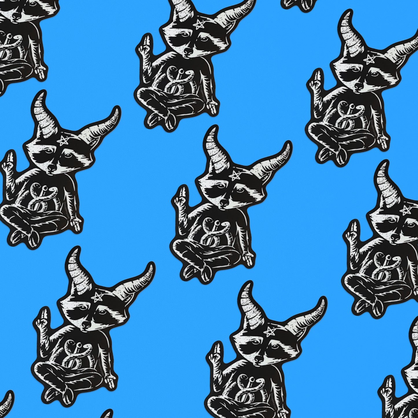 Eat Trash Hail Satan Kiss Cut Sticker - Creepy Orca Supply Co