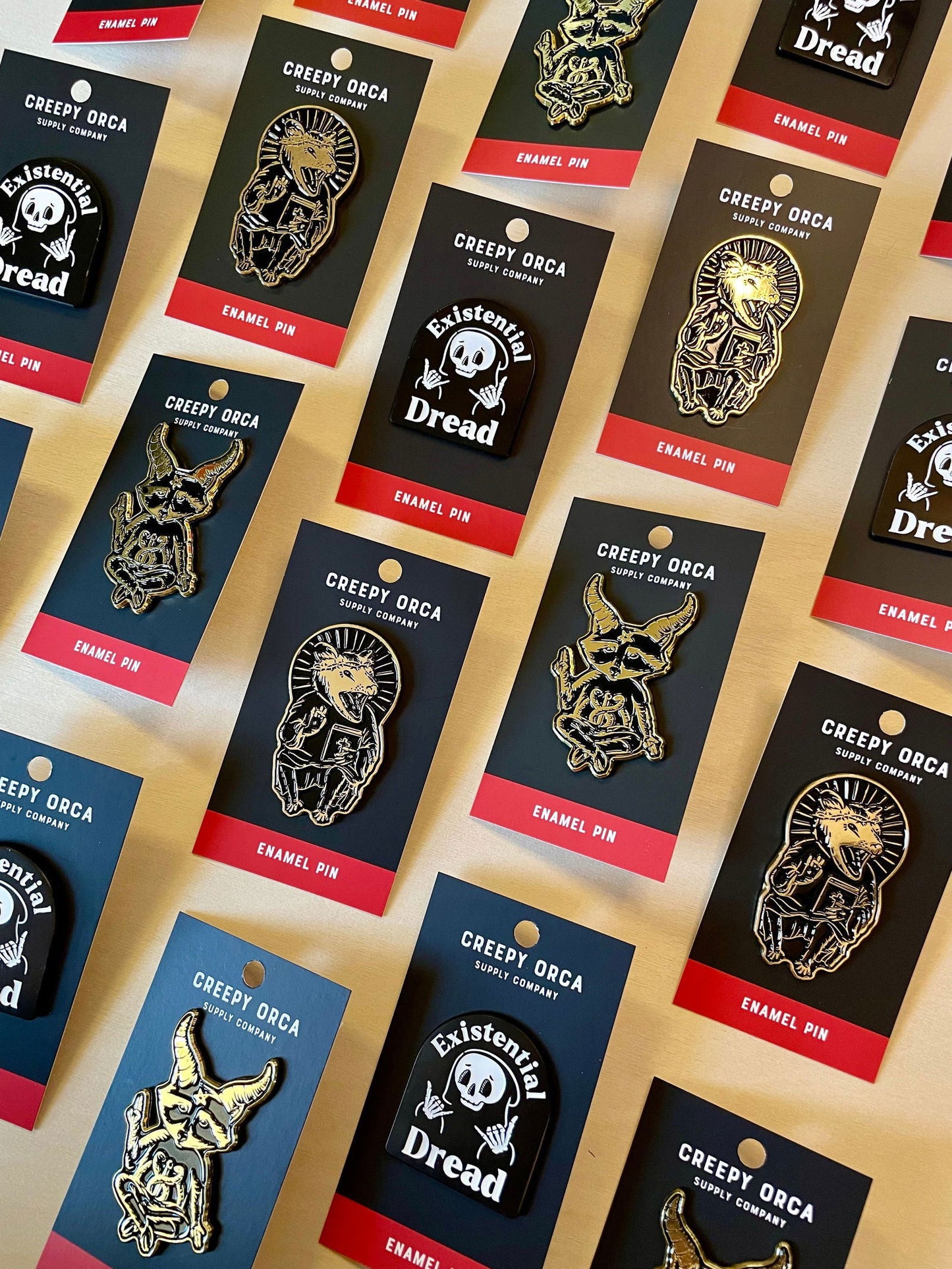 Eat Trash Praise Jesus Gold Enamel Pin - Creepy Orca Supply Co