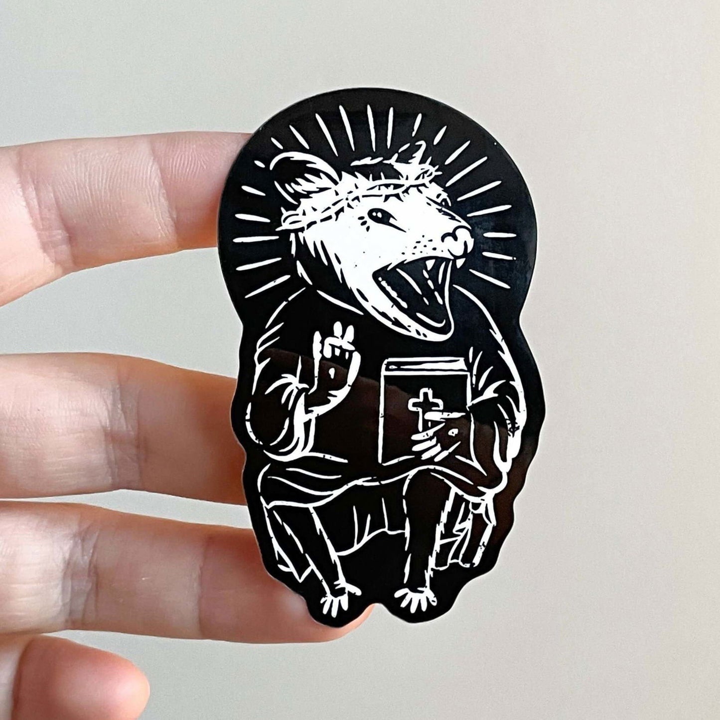 Eat Trash Praise Jesus Kiss Cut Sticker - Creepy Orca Supply Co