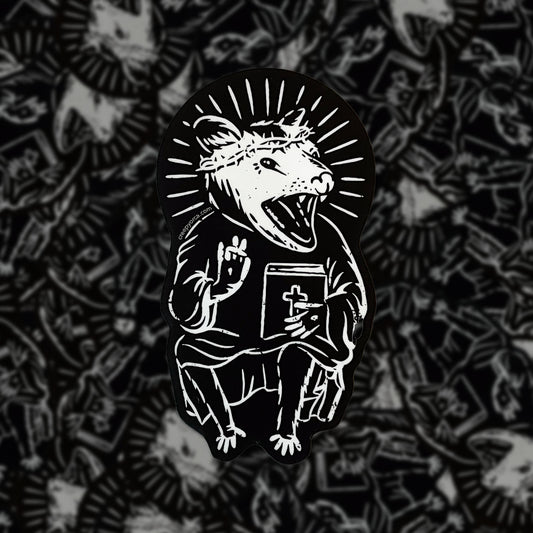 Eat Trash Praise Jesus Kiss Cut Sticker - Creepy Orca Supply Co