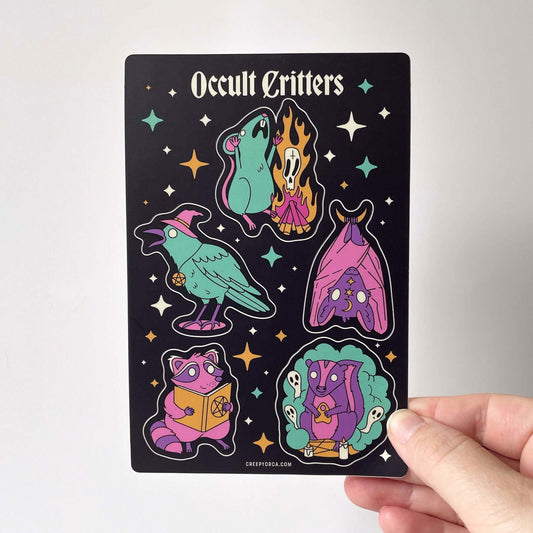 Occult Critters Sticker Sheet - Creepy Orca Supply Co