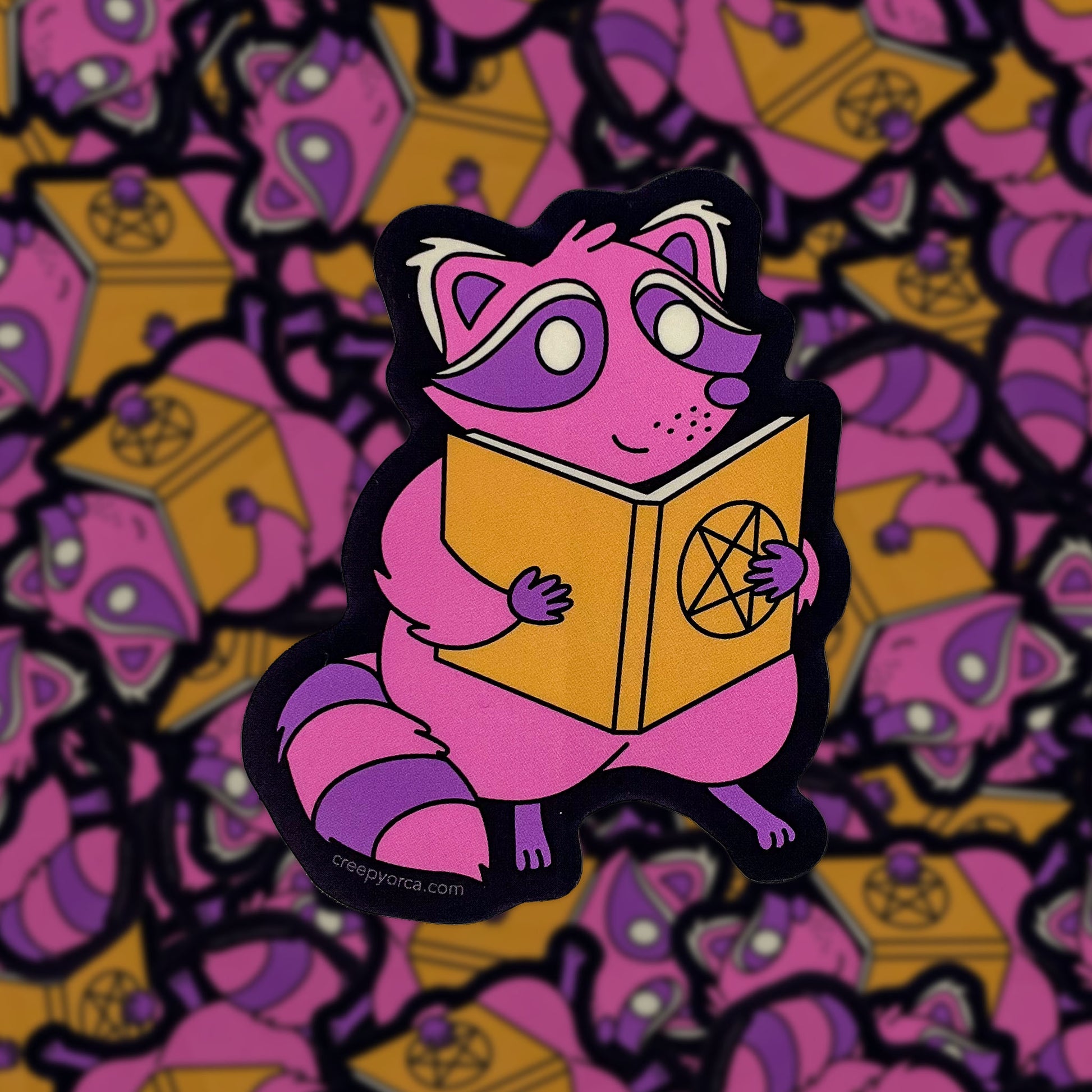 The Raccoon Arcanist Sticker - Creepy Orca Supply Co