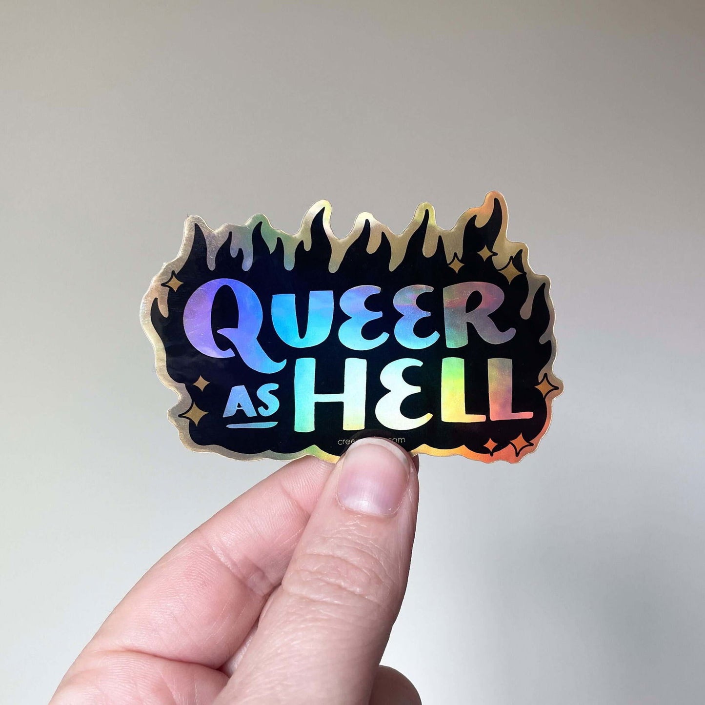 Queer As Hell Holographic Die Cut Sticker - Creepy Orca Supply Co