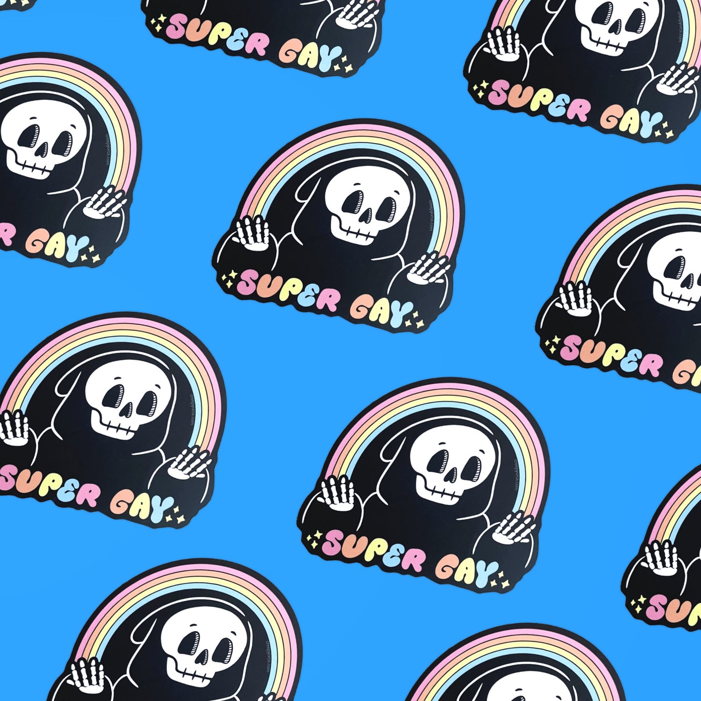 Super Gay Grim Reaper Die Cut Sticker - Creepy Orca Supply Co