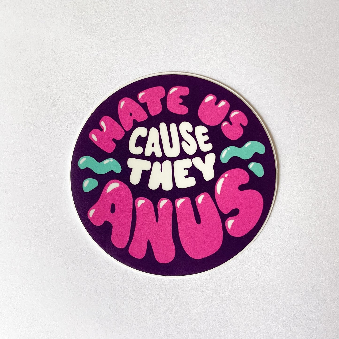 Hate Us 'Cause They Anus Die Cut Sticker