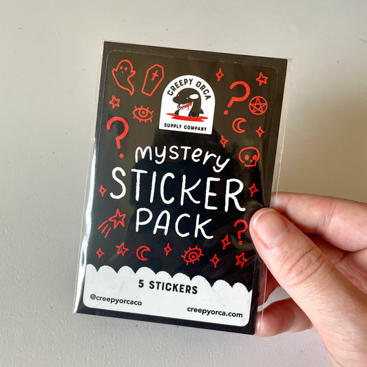 Mystery Sticker Pack - 5 Stickers - Creepy Orca Supply Co