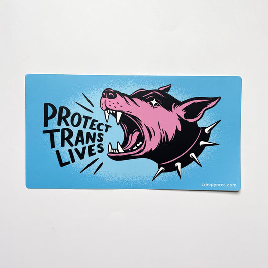 Protect Trans Lives Bumper Sticker - Creepy Orca Supply Co