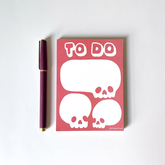 Skull To Do Notepad - Creepy Orca Supply Co