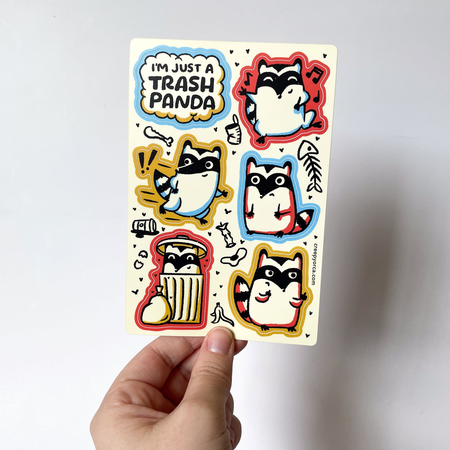 I'm Just a Trash Panda Sticker Sheet - Creepy Orca Supply Co