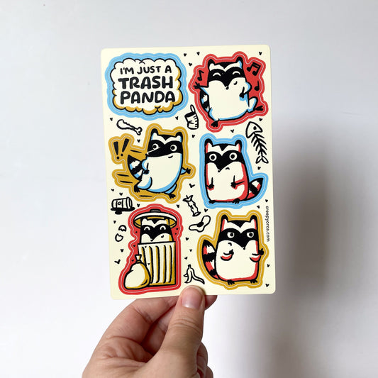 I'm Just a Trash Panda Sticker Sheet - Creepy Orca Supply Co