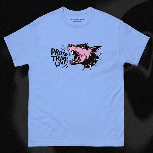 Protect Trans Lives Short - Sleeve Tee - Creepy Orca Supply Co