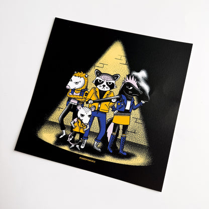 Bandit & The Sewer Scoundrels Animal Gang Print - Creepy Orca Supply Co
