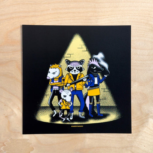 Bandit & The Sewer Scoundrels Animal Gang Print - Creepy Orca Supply Co