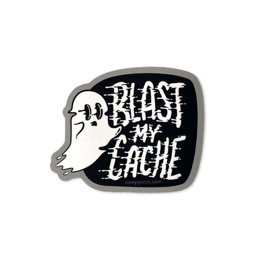 Blast My Cache Ghost Die Cut Sticker - Creepy Orca Supply Co