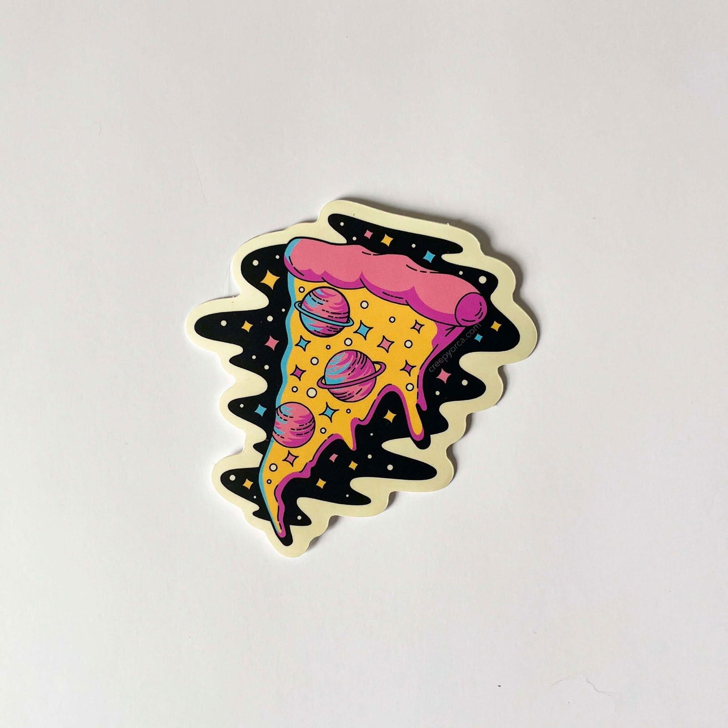 Cosmic Pizza Die Cut Sticker - Creepy Orca Supply Co