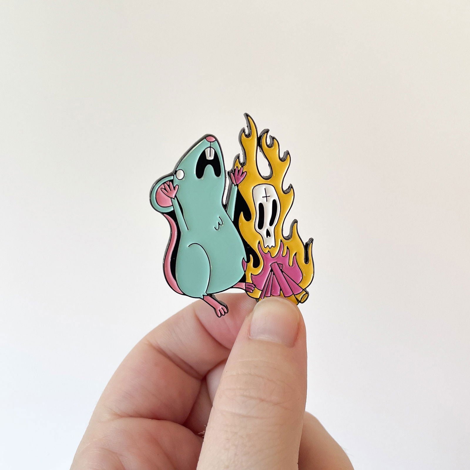 Dance of the Demon Rat Enamel Pin - Creepy Orca Supply Co