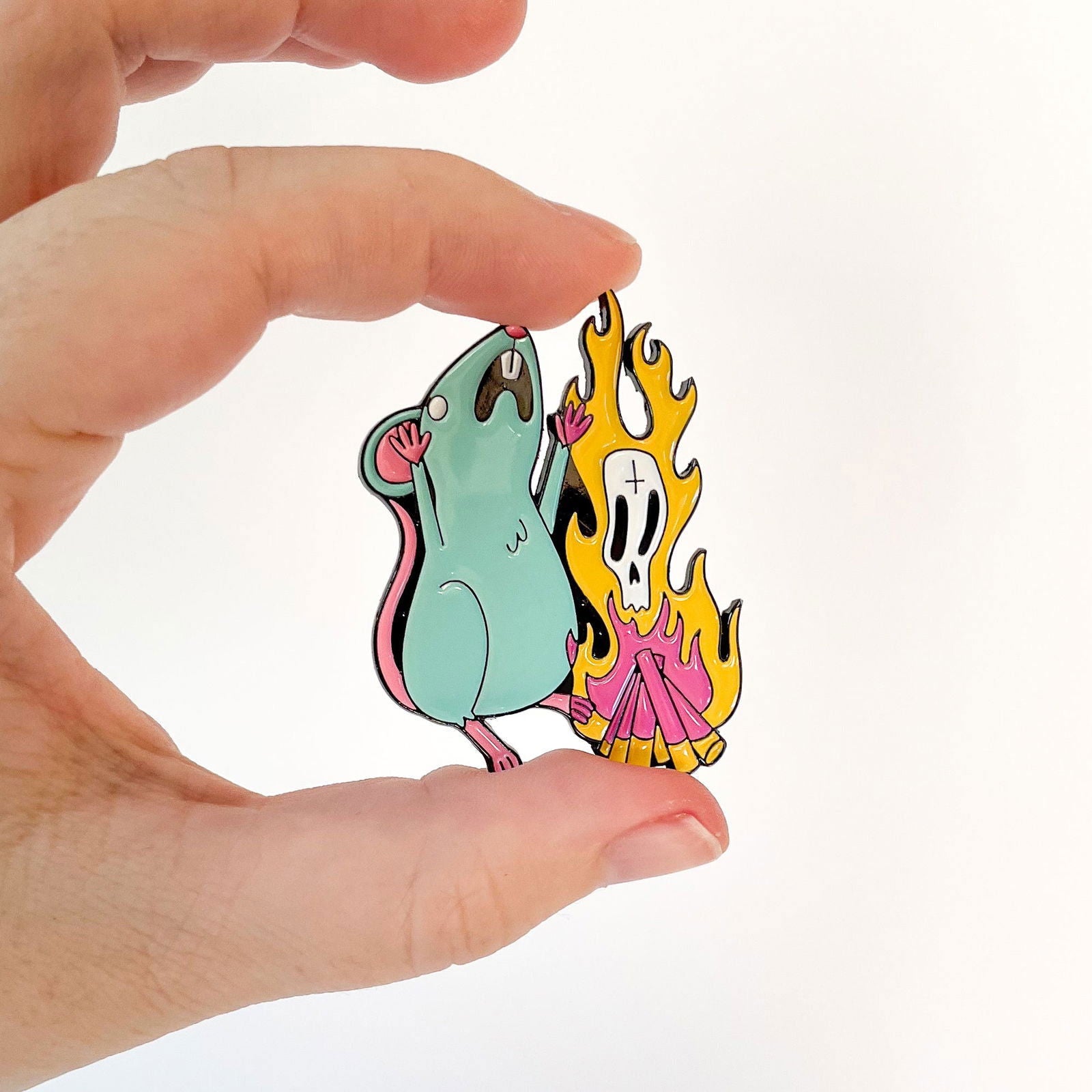 Dance of the Demon Rat Enamel Pin - Creepy Orca Supply Co