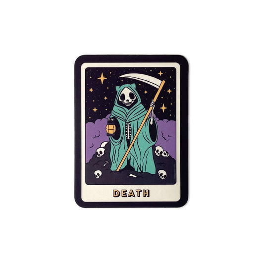 Death Tarot Raccoon Die Cut Sticker - Creepy Orca Supply Co