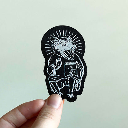 Eat Trash Praise Jesus Iron - on Patch - Creepy Orca Supply Co