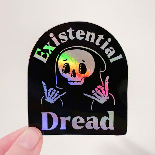 Existential Dread Holographic Die Cut Sticker - Creepy Orca Supply Co