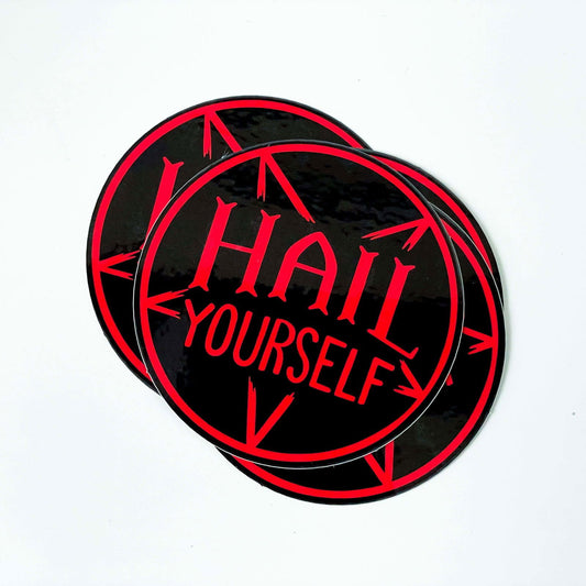 Hail Yourself Die Cut Sticker - Creepy Orca Supply Co