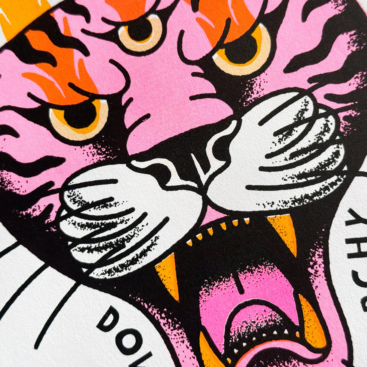 Patriarchy Tiger Risograph Print