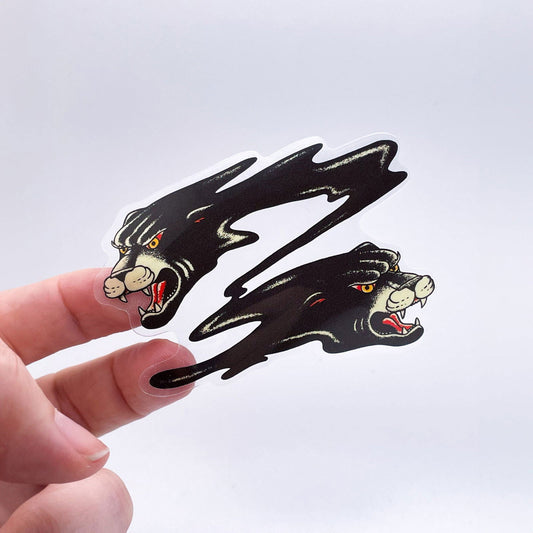Phantom Panther Clear Die Cut Sticker - Creepy Orca Supply Co