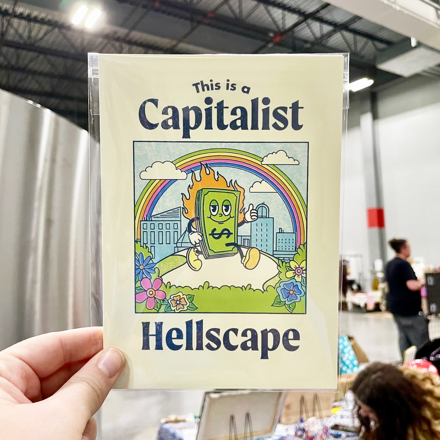 This is a Capitalist Hellscape 5x7 Greeting Card / Print