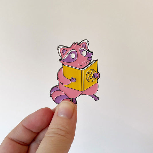 The Raccoon Arcanist Enamel Pin - Creepy Orca Supply Co
