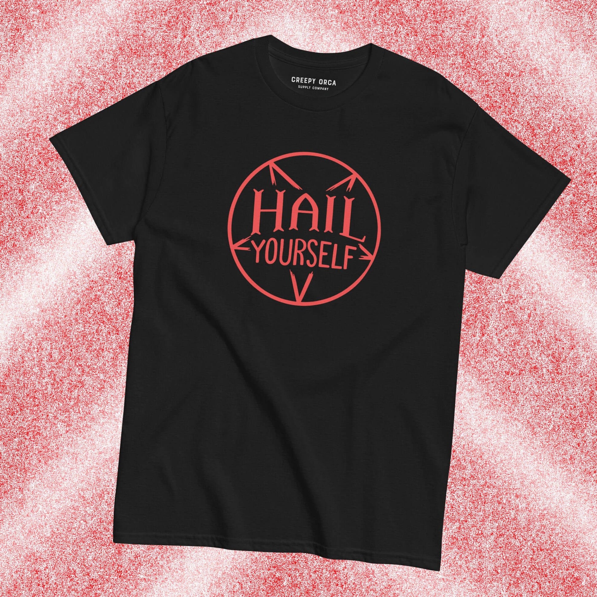 Hail Yourself Pentagram Short - Sleeve Tee - Creepy Orca Supply Co