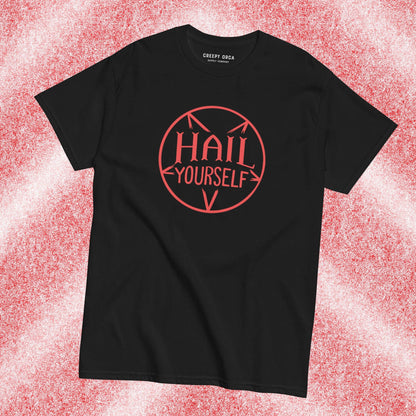 Hail Yourself Pentagram Short - Sleeve Tee - Creepy Orca Supply Co