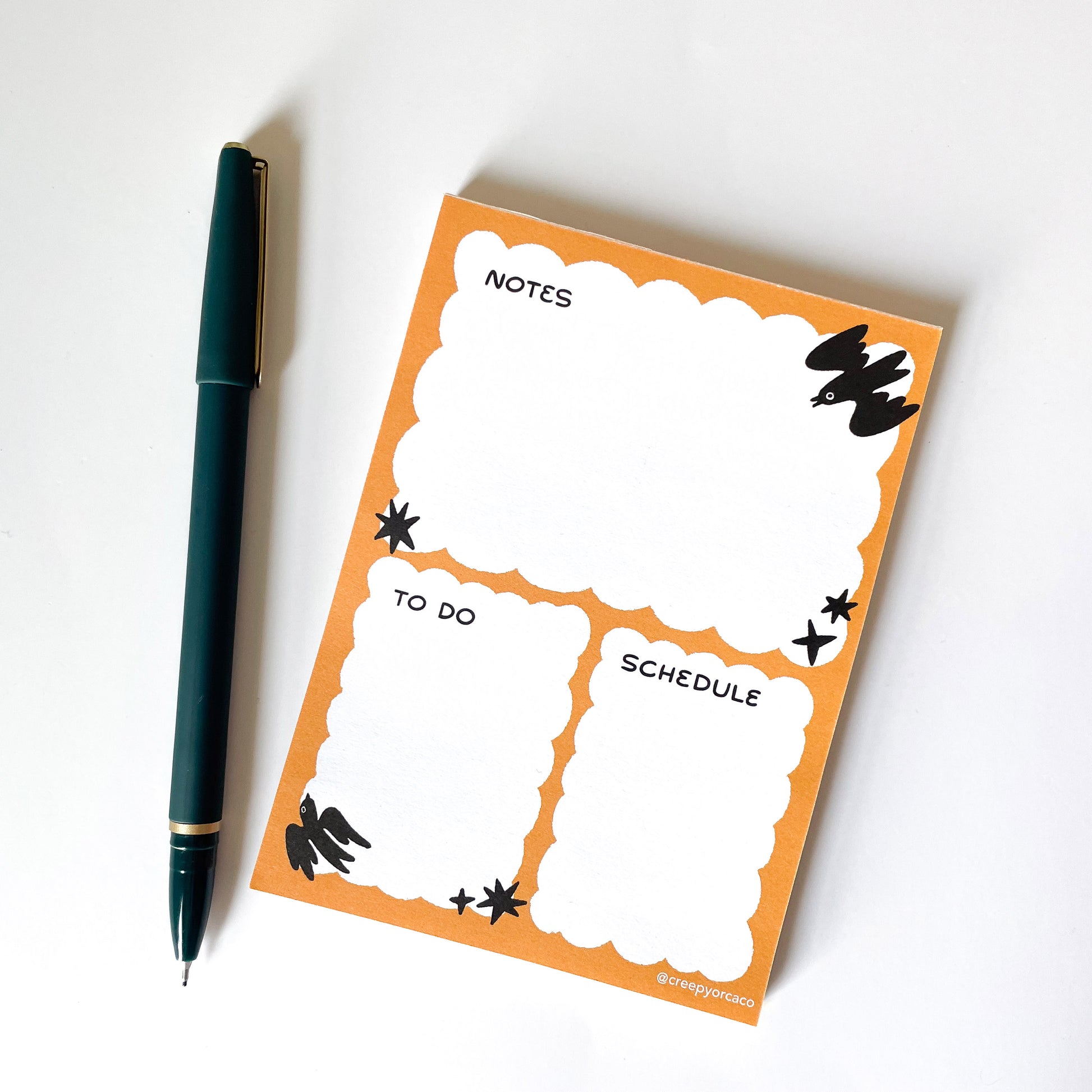 Crow Notes Notepad - Creepy Orca Supply Co