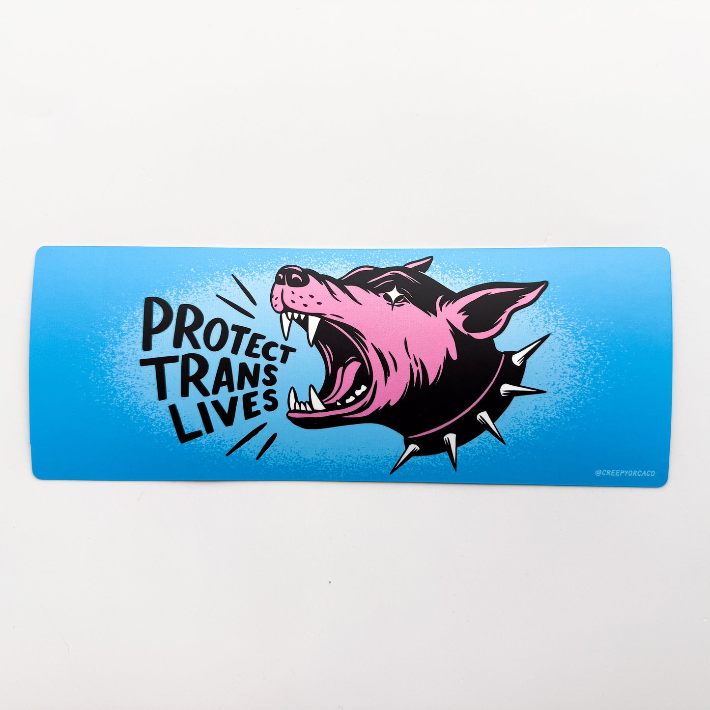 Protect Trans Lives Barking Dog Bumper Sticker